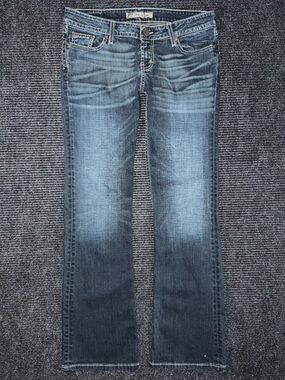 Y2K Buckle BKE Stella Low Rise Bootcut Jeans Sz 30x31 Embroidered Whiskered